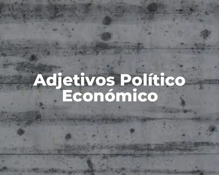 Adjetivos Político Económico