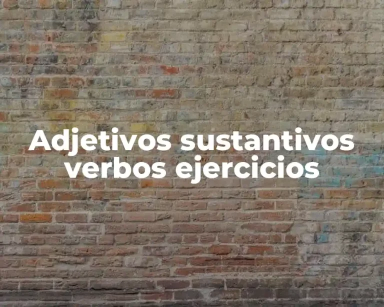 Adjetivos sustantivos verbos ejercicios