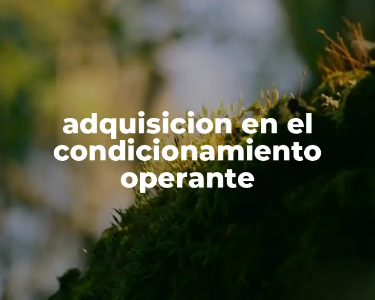 adquisicion en el condicionamiento operante