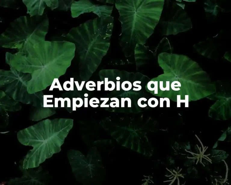 Adverbios que Empiezan con H