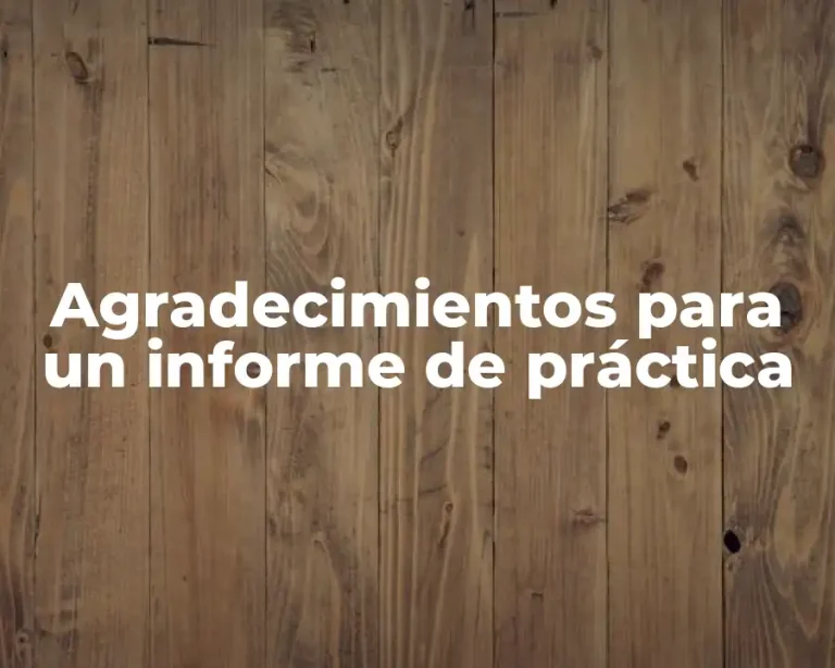 Agradecimientos para un informe de práctica