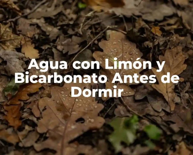 Agua con Limón y Bicarbonato Antes de Dormir