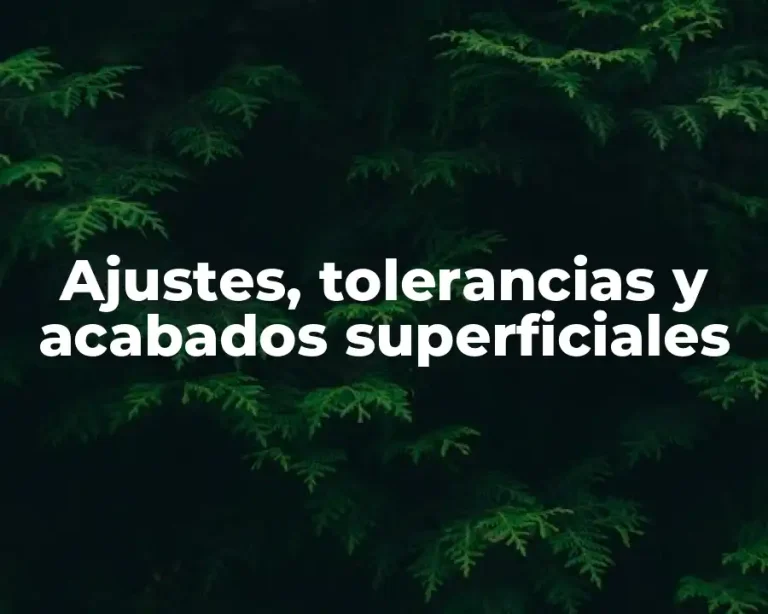 Ajustes, tolerancias y acabados superficiales