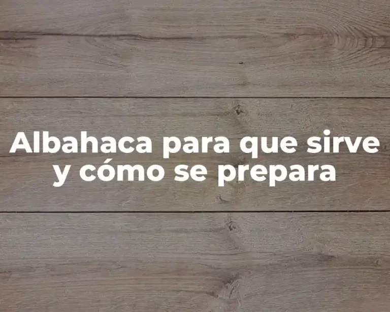 Albahaca para que sirve y cómo se prepara