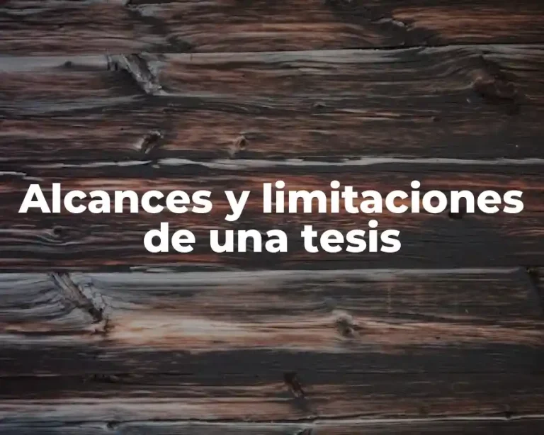 Alcances y limitaciones de una tesis