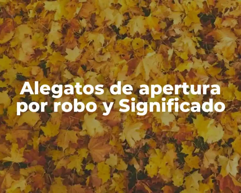 Alegatos de apertura por robo y Significado