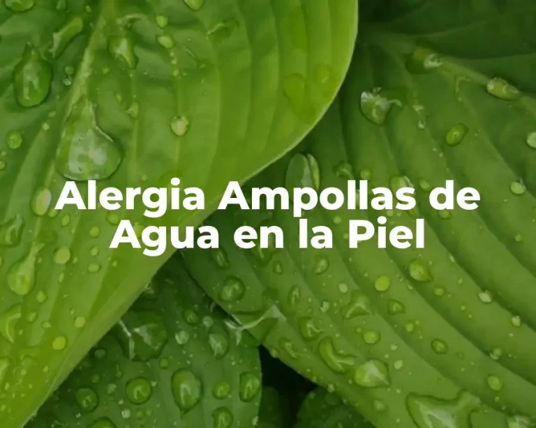Alergia Ampollas de Agua en la Piel