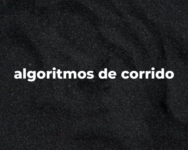 algoritmos de corrido