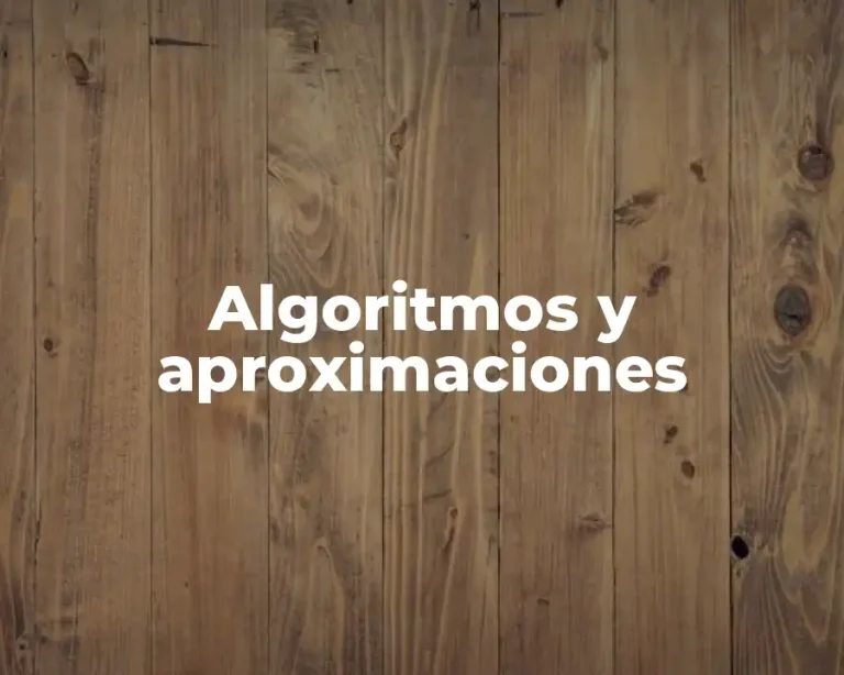 Algoritmos y aproximaciones