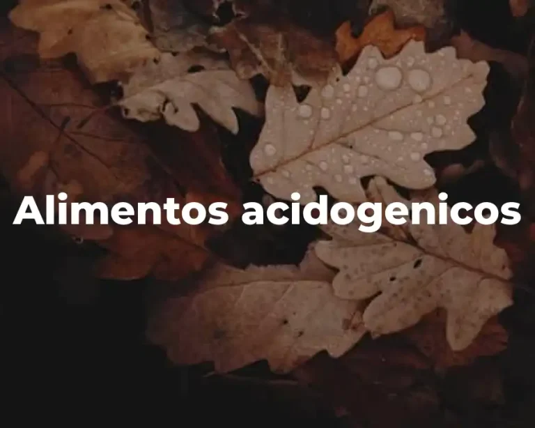 Alimentos acidogenicos