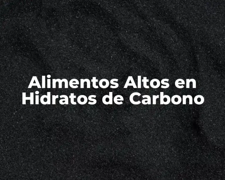 Alimentos Altos en Hidratos de Carbono