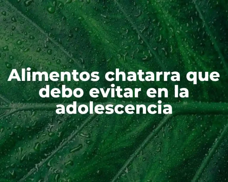 Alimentos chatarra que debo evitar en la adolescencia