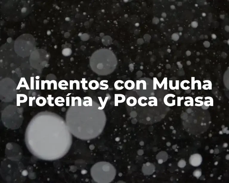 Alimentos con Mucha Proteína y Poca Grasa