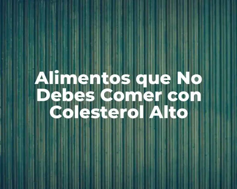 Alimentos que No Debes Comer con Colesterol Alto