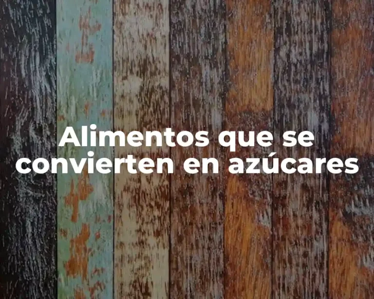 Alimentos que se convierten en azúcares