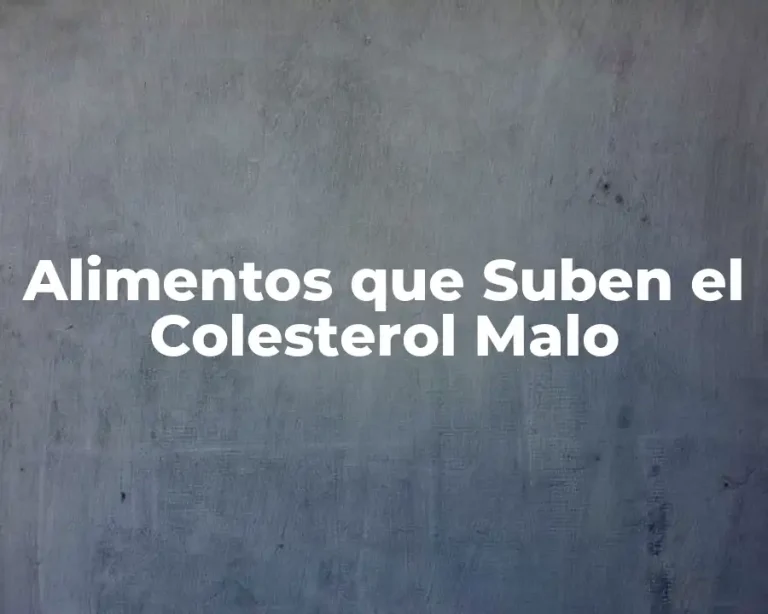 Alimentos que Suben el Colesterol Malo