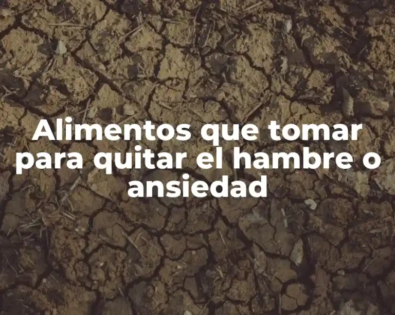 Alimentos que tomar para quitar el hambre o ansiedad