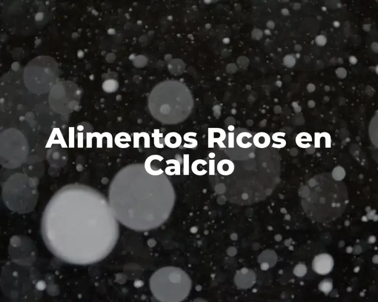 Alimentos Ricos en Calcio