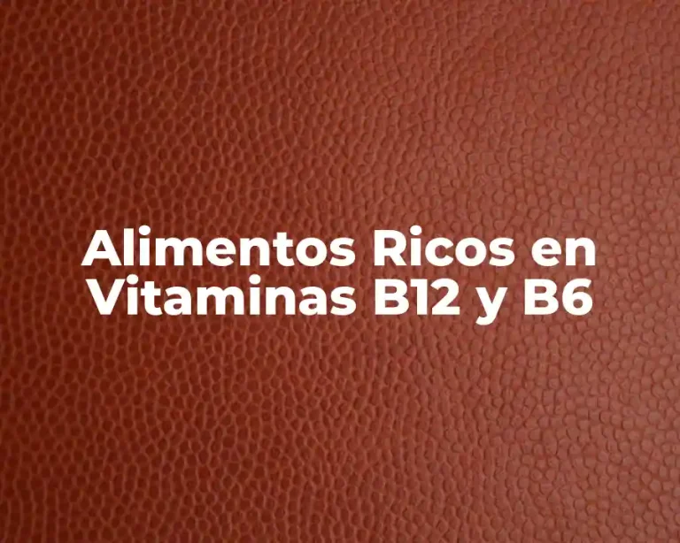 Alimentos Ricos en Vitaminas B12 y B6