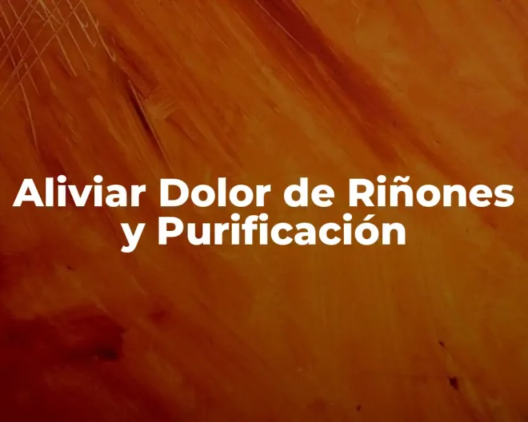 Aliviar Dolor de Riñones y Purificación