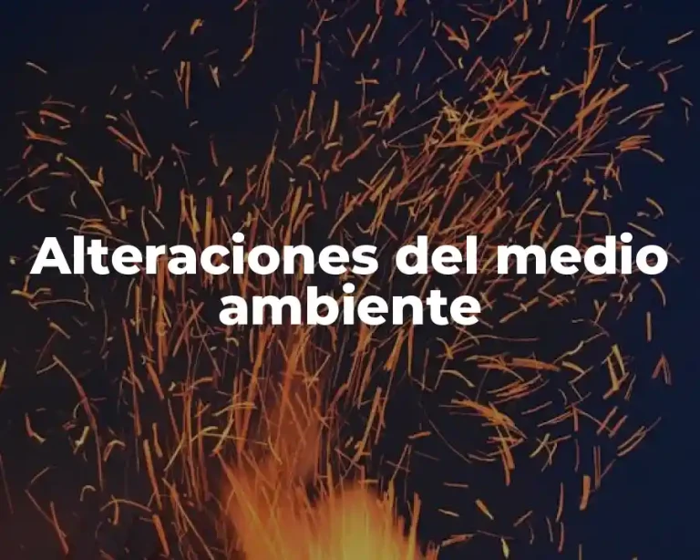 Alteraciones del medio ambiente