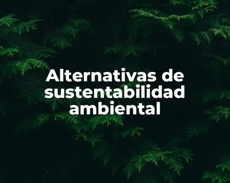 Alternativas de sustentabilidad ambiental