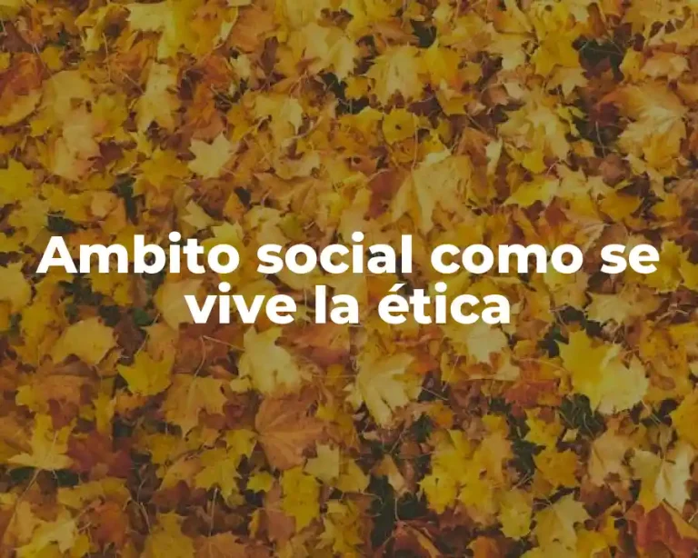 Ambito social como se vive la ética