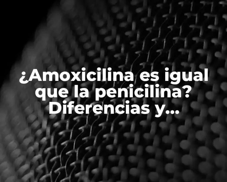 ¿Amoxicilina es igual que la penicilina? Diferencias y similitudes