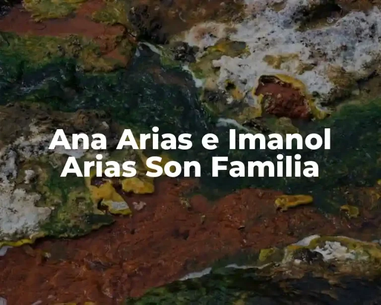 Ana Arias e Imanol Arias Son Familia