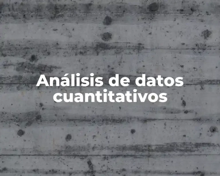 Análisis de datos cuantitativos