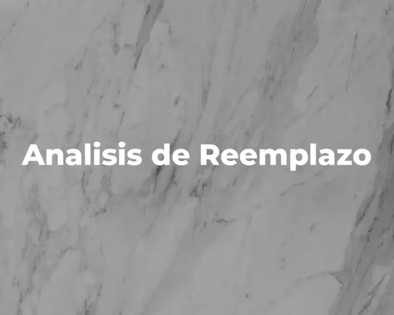 Analisis de Reemplazo
