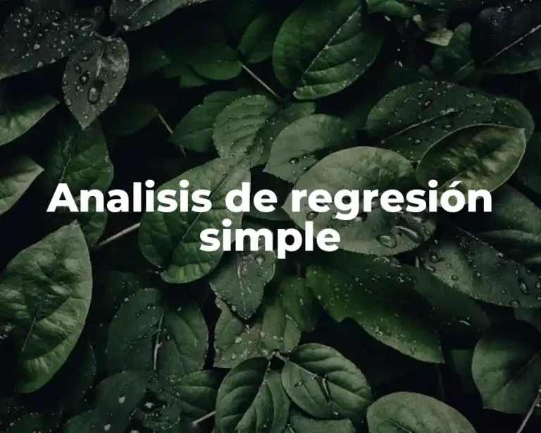 Analisis de regresión simple