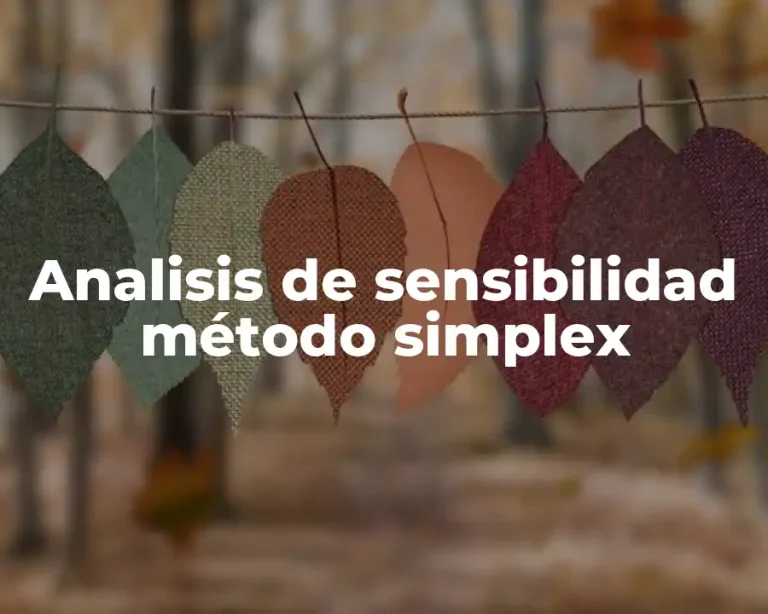Analisis de sensibilidad método simplex