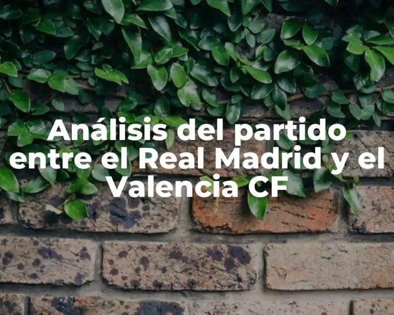 Análisis del partido entre el Real Madrid y el Valencia CF