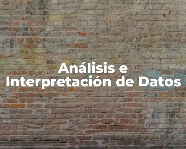 Análisis e Interpretación de Datos