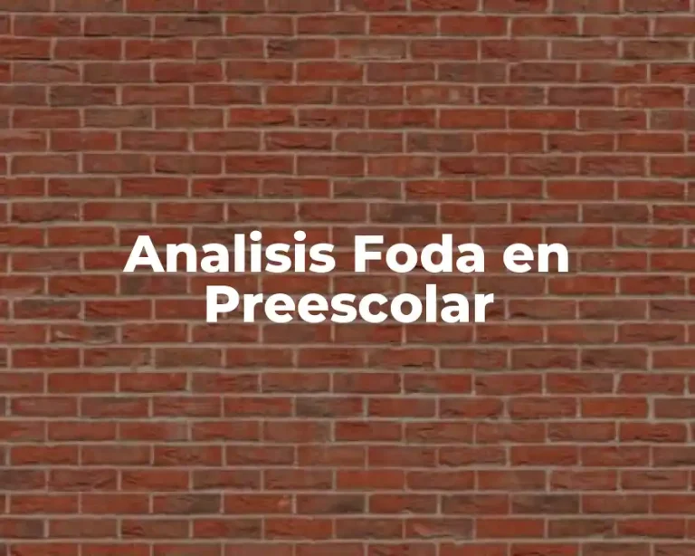 Analisis Foda en Preescolar