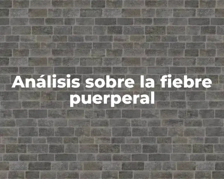 Análisis sobre la fiebre puerperal