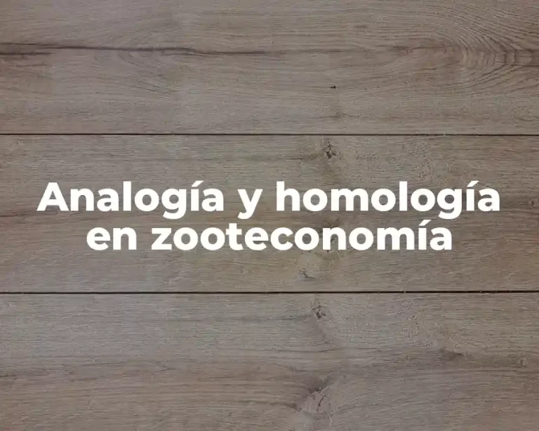 Analogía y homología en zooteconomía