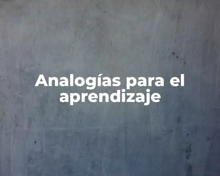 Analogías para el aprendizaje