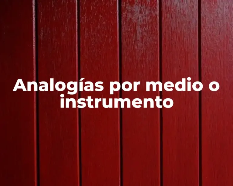 Analogías por medio o instrumento