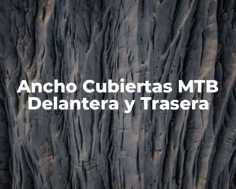 Ancho Cubiertas MTB Delantera y Trasera