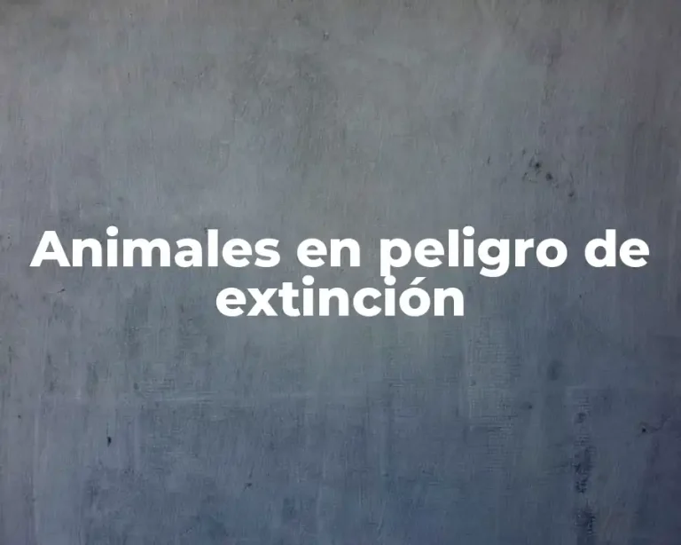 Animales en peligro de extinción
