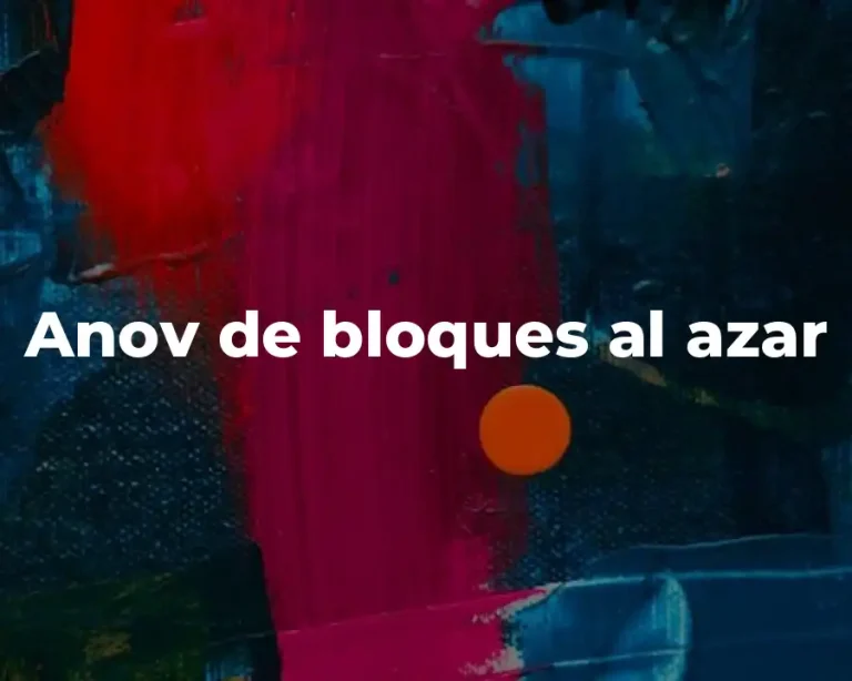 Anov de bloques al azar