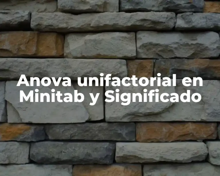 Anova unifactorial en Minitab y Significado