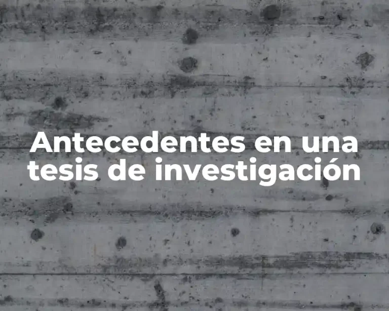 Antecedentes en una tesis de investigación