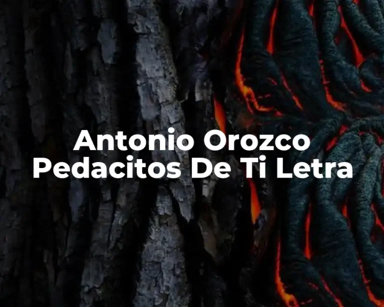 Antonio Orozco Pedacitos De Ti Letra