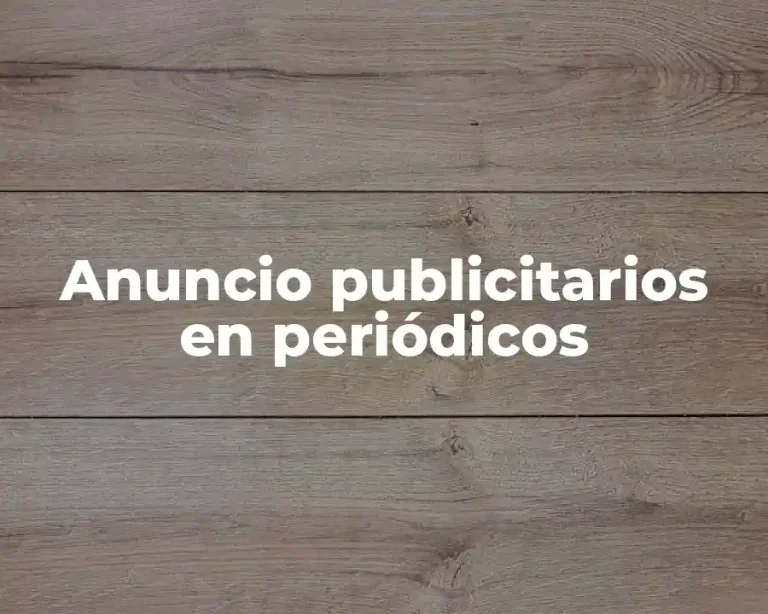 Anuncio publicitarios en periódicos
