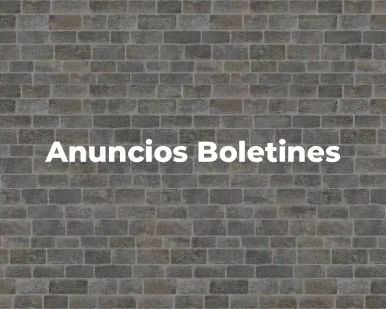 Anuncios Boletines