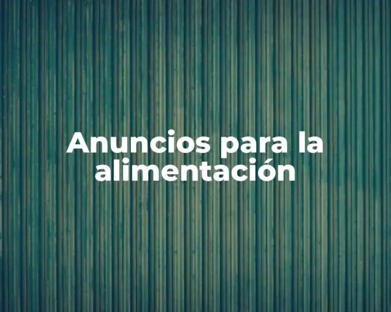 Anuncios para la alimentación