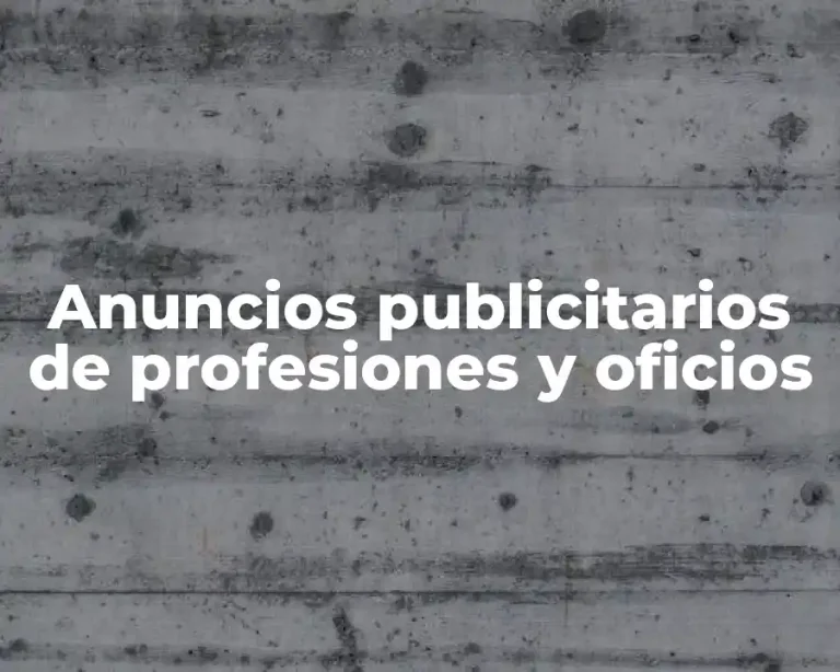Anuncios publicitarios de profesiones y oficios